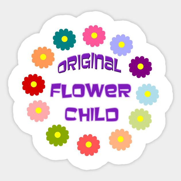 Original flower child Sticker by artsytee